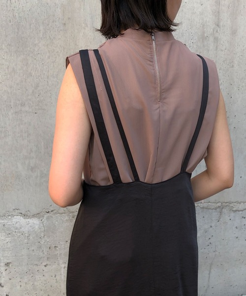 &g'aime（アンジェム）の「【&g’aime】マットサテンキャミワンピース（ワンピース・レディース・ブラック/カーキ/グレイッシュベージュ・FREE）」の10枚目の写真