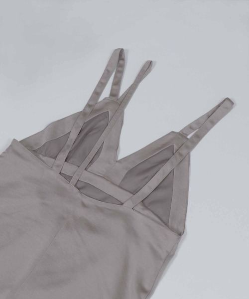 &g'aime（アンジェム）の「【&g’aime】マットサテンキャミワンピース（ワンピース・レディース・ブラック/カーキ/グレイッシュベージュ・FREE）」の20枚目の写真