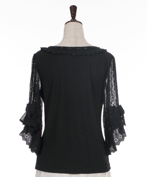 axes femme（アクシーズファム）の「レース×リボン袖PO（T