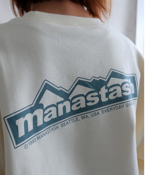 MANASTASH（マナスタッシュ）の「MANASTASH/マナスタッシュ　W's SWEAT BACK LOGO　ウィメンズ　スウェット　バックロゴ（スウェット・レディース・ナチュラル/サンドベージュ/チャコールグレー/パープル・MEDIUM）」の16枚目の写真