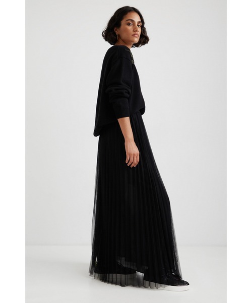 Desigual（デシグアル）の「ダブルレイヤード ロングプリーツスカート（スカート・レディース・ブラック・L/S/M）」の9枚目の写真