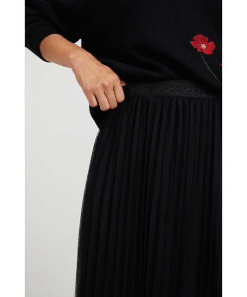 Desigual（デシグアル）の「ダブルレイヤード ロングプリーツスカート（スカート・レディース・ブラック・L/S/M）」の6枚目の写真