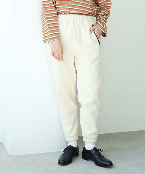 note et silence (ノートエシロンス)の「リサイクルポリエステル マイクロフリースパンツ(その他パンツ・レディース・ブラック/オフホワイト/カーキ・FREE)」の2枚目の写真