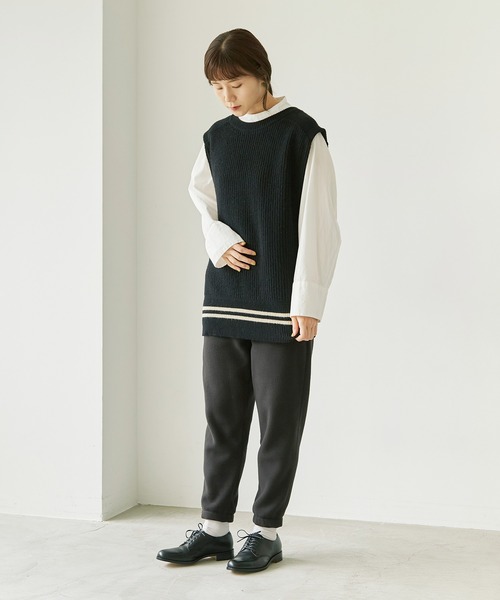 note et silence (ノートエシロンス)の「リサイクルポリエステル マイクロフリースパンツ(その他パンツ・レディース・ブラック/オフホワイト/カーキ・FREE)」の10枚目の写真