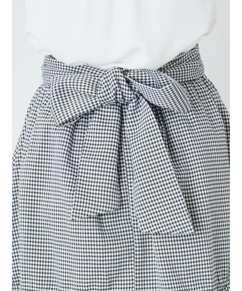 Ank Rouge（アンクルージュ）の「フロントパールギャザーヘムスカート（スカート・レディース・A/ブラック/ピンク・M）」の11枚目の写真