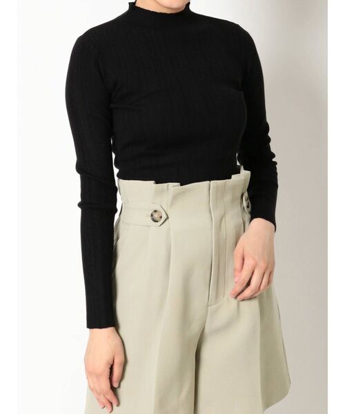 MERCURYDUO（マーキュリーデュオ）の「ランダムリブタートルニット（ニット/セーター・レディース・オフホワイト/ブラック/ラベンダー/ベージュ・FREE）」の3枚目の写真