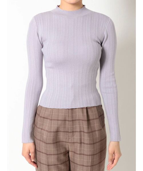MERCURYDUO（マーキュリーデュオ）の「ランダムリブタートルニット（ニット/セーター・レディース・オフホワイト/ブラック/ラベンダー/ベージュ・FREE）」の13枚目の写真