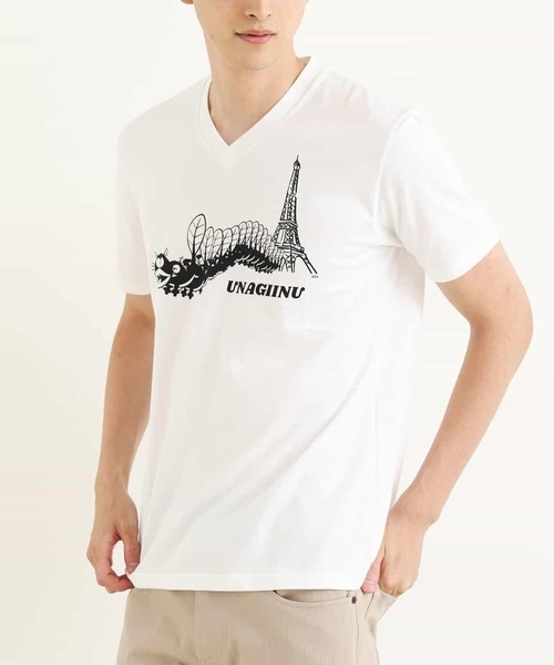 MICHEL KLEIN HOMME (ミッシェルクランオム)の「15周年VネックTシャツ(ウナギイヌ)(Tシャツ/カットソー・メンズ・ブラック/ホワイト・X-LARGE/LARGE/MEDIUM/48/44)」の2枚目の写真
