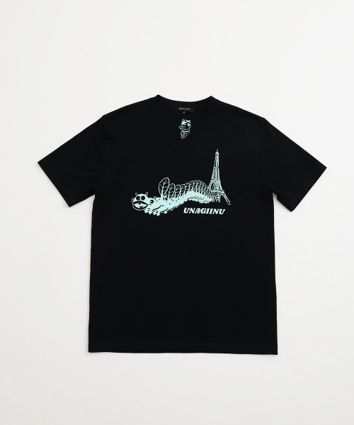 MICHEL KLEIN HOMME (ミッシェルクランオム)の「15周年VネックTシャツ(ウナギイヌ)(Tシャツ/カットソー・メンズ・ブラック/ホワイト・X-LARGE/LARGE/MEDIUM/48/44)」の1枚目の写真