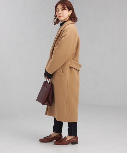 green label relaxing（グリーンレーベルリラクシング）の「【WEB限定】［XS/H148-155㎝］FAbRICA ファブリカ チェスター コート（チェスターコート・レディース・ターコイズブルー/ベージュ/ダークグレー・XS）」の19枚目の写真