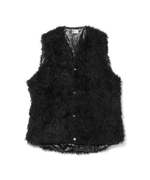 Ray BEAMS（レイビームス）の「PENNY’S / ファー ビッグ ベスト（ベスト・レディース・ブラック/ベージュ・ONE SIZE）」の3枚目の写真