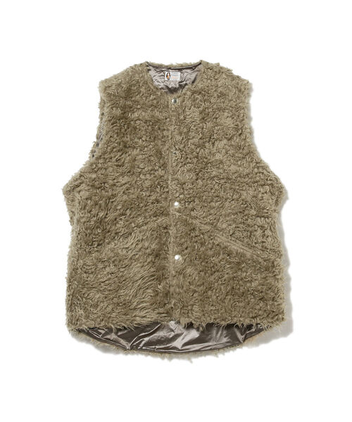 Ray BEAMS（レイビームス）の「PENNY’S / ファー ビッグ ベスト（ベスト・レディース・ブラック/ベージュ・ONE SIZE）」の6枚目の写真