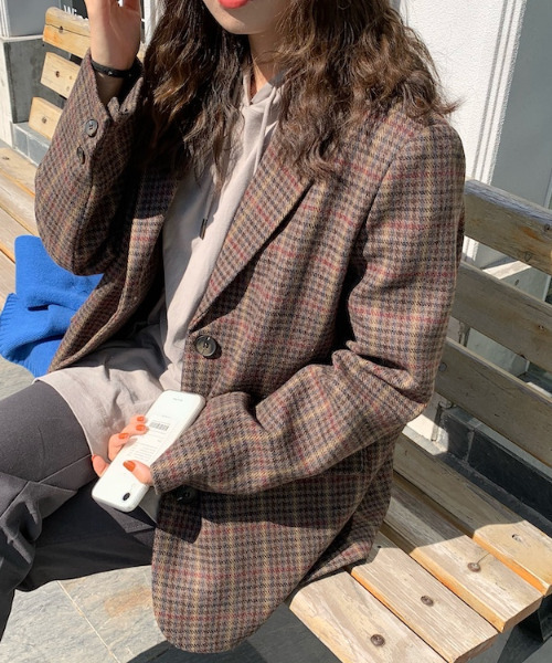 W*0様 ブラウン チェック柄 スエードジャケット チェック柄ニットジャケット - ブラウン/ エクリュ | ZARA Japan / 日本