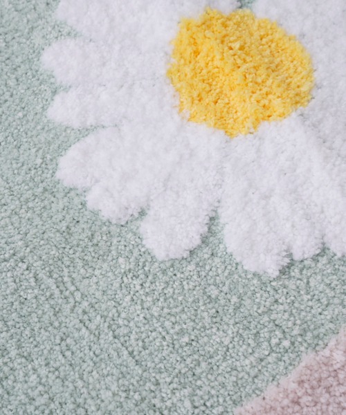 BIRTHDAY BAR（バースデイバー）の「フラワーラグ（ラグ/マット・レディース・グリーン/グレー・フリー）」の4枚目の写真