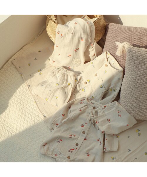 apres les cours（アプレレクール）の「総柄ガーゼケット（その他ベビー用品・キッズ・イエロー/ピンク・FREE）」の3枚目の写真