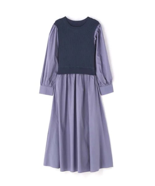 N.(N. Natural Beauty Basic)(エヌエヌナチュラルビューティーベーシック)の「◆ニットドッキングコットンワンピース(ワンピース・レディース・ブラック/モカ/ブルー・MEDIUM)」の19枚目の写真