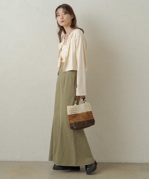 Kastane(カスタネ)の「ウッドビーズスクエアBAG(トートバッグ・レディース・ブラック/ブラウン・FREE)」の9枚目の写真