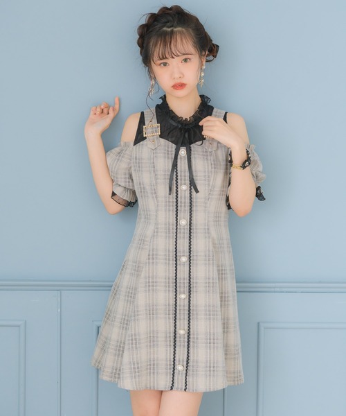 セール 肩ベルトチェックワンピース ワンピース ワンピース Rojita ロジータ のファッション
