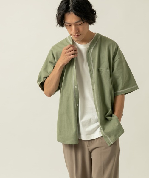 ITEMS URBANRESEARCH(アイテムズ アーバンリサーチ)の「ベースボール半袖シャツ(シャツ/ブラウス・メンズ・カーキ/オフホワイト/ベージュ・MEDIUM/LARGE)」の21枚目の写真