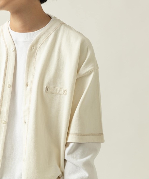 ITEMS URBANRESEARCH(アイテムズ アーバンリサーチ)の「ベースボール半袖シャツ(シャツ/ブラウス・メンズ・カーキ/オフホワイト/ベージュ・MEDIUM/LARGE)」の10枚目の写真