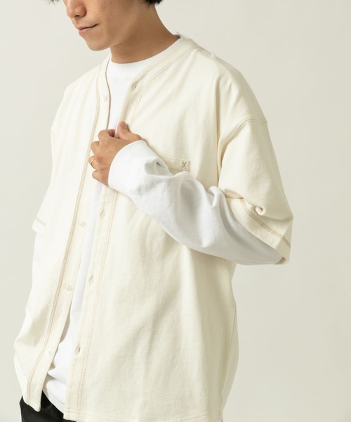 ITEMS URBANRESEARCH(アイテムズ アーバンリサーチ)の「ベースボール半袖シャツ(シャツ/ブラウス・メンズ・カーキ/オフホワイト/ベージュ・MEDIUM/LARGE)」の7枚目の写真