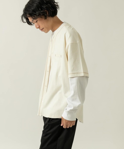 ITEMS URBANRESEARCH(アイテムズ アーバンリサーチ)の「ベースボール半袖シャツ(シャツ/ブラウス・メンズ・カーキ/オフホワイト/ベージュ・MEDIUM/LARGE)」の13枚目の写真