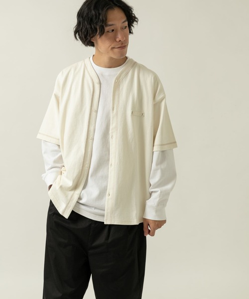 ITEMS URBANRESEARCH(アイテムズ アーバンリサーチ)の「ベースボール半袖シャツ(シャツ/ブラウス・メンズ・カーキ/オフホワイト/ベージュ・MEDIUM/LARGE)」の19枚目の写真
