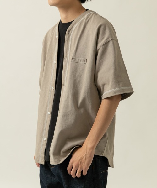 ITEMS URBANRESEARCH(アイテムズ アーバンリサーチ)の「ベースボール半袖シャツ(シャツ/ブラウス・メンズ・カーキ/オフホワイト/ベージュ・MEDIUM/LARGE)」の5枚目の写真