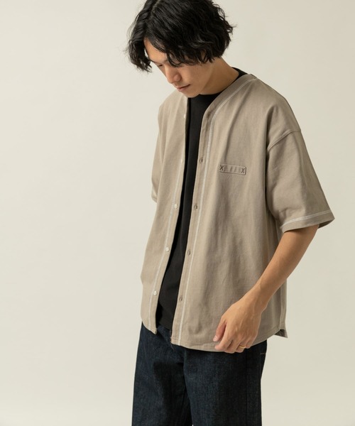 ITEMS URBANRESEARCH(アイテムズ アーバンリサーチ)の「ベースボール半袖シャツ(シャツ/ブラウス・メンズ・カーキ/オフホワイト/ベージュ・MEDIUM/LARGE)」の11枚目の写真