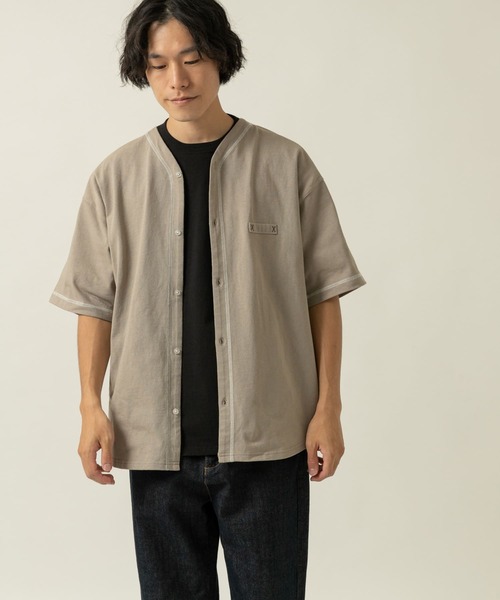 ITEMS URBANRESEARCH(アイテムズ アーバンリサーチ)の「ベースボール半袖シャツ(シャツ/ブラウス・メンズ・カーキ/オフホワイト/ベージュ・MEDIUM/LARGE)」の8枚目の写真