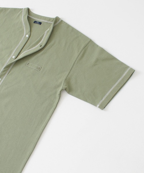 ITEMS URBANRESEARCH(アイテムズ アーバンリサーチ)の「ベースボール半袖シャツ(シャツ/ブラウス・メンズ・カーキ/オフホワイト/ベージュ・MEDIUM/LARGE)」の6枚目の写真