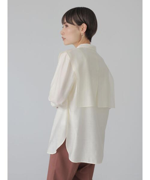 rem closet（レムクローゼット）の「ケープシャツ（シャツ/ブラウス・レディース・ブラウン/アイボリー/チャコールグレー・S）」の21枚目の写真