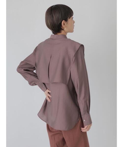 rem closet（レムクローゼット）の「ケープシャツ（シャツ/ブラウス・レディース・ブラウン/アイボリー/チャコールグレー・S）」の5枚目の写真