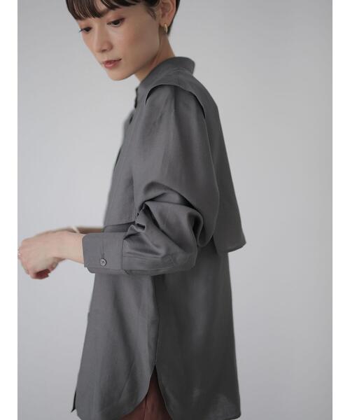 rem closet（レムクローゼット）の「ケープシャツ（シャツ/ブラウス・レディース・ブラウン/アイボリー/チャコールグレー・S）」の15枚目の写真