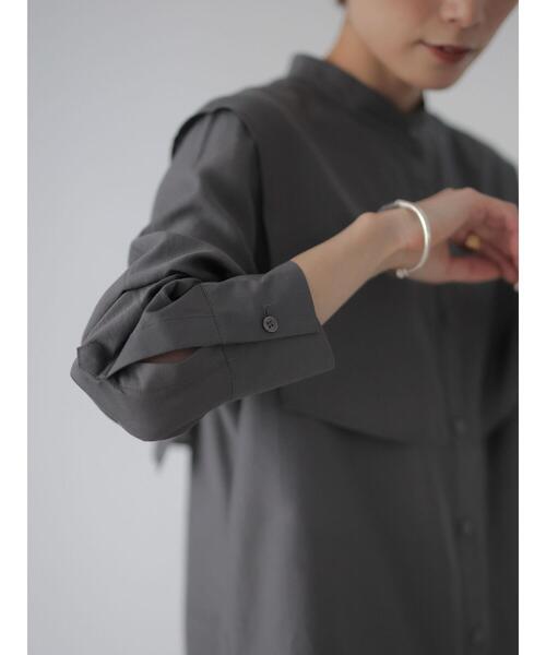 rem closet（レムクローゼット）の「ケープシャツ（シャツ/ブラウス・レディース・ブラウン/アイボリー/チャコールグレー・S）」の9枚目の写真