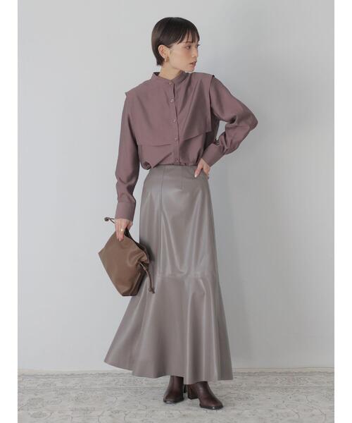 rem closet（レムクローゼット）の「ケープシャツ（シャツ/ブラウス・レディース・ブラウン/アイボリー/チャコールグレー・S）」の19枚目の写真