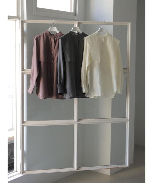 rem closet（レムクローゼット）の「ケープシャツ（シャツ/ブラウス・レディース・ブラウン/アイボリー/チャコールグレー・S）」の12枚目の写真