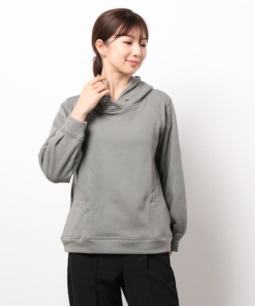 BELLUNA PLUS(ベルーナ)の「あったか裏ファーハトメデザインパーカー(パーカー・レディース・ライトカーキ/ブラック/ピンクベージュ/アイボリー・LARGE/MEDIUM/X-LARGE)」の13枚目の写真
