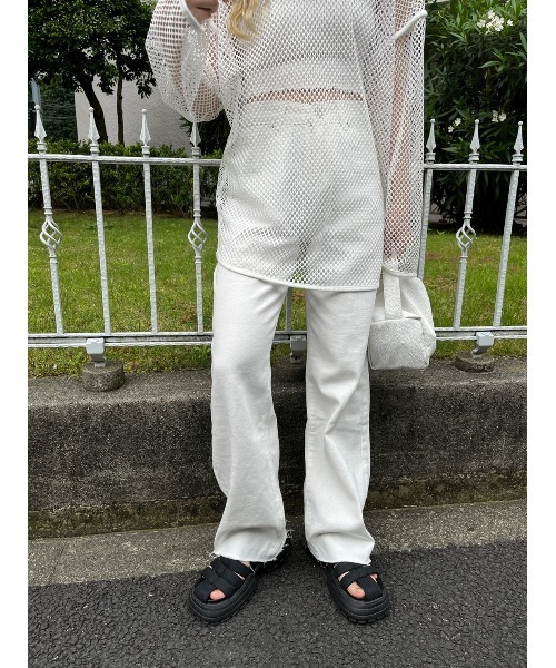 WC（ダブル シー）の「カラーデニムパンツ（デニムパンツ・レディース・ピンク/オレンジ/グリーン/イエロー/ホワイト/パープル/マスタード・FREE）」の2枚目の写真