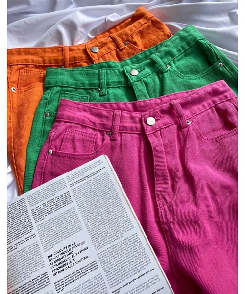 WC（ダブル シー）の「カラーデニムパンツ（デニムパンツ・レディース・ピンク/オレンジ/グリーン/イエロー/ホワイト/パープル/マスタード・FREE）」の17枚目の写真