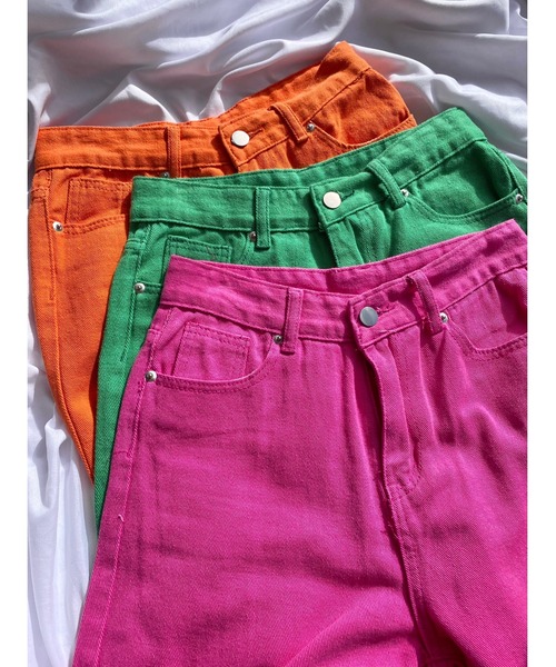 WC（ダブル シー）の「カラーデニムパンツ（デニムパンツ・レディース・ピンク/オレンジ/グリーン/イエロー/ホワイト/パープル/マスタード・FREE）」の13枚目の写真