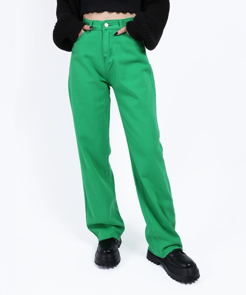 WC（ダブル シー）の「カラーデニムパンツ（デニムパンツ・レディース・ピンク/オレンジ/グリーン/イエロー/ホワイト/パープル/マスタード・FREE）」の11枚目の写真