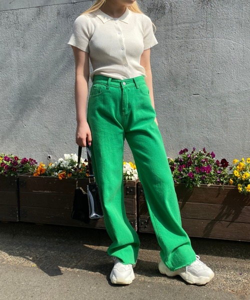 WC（ダブル シー）の「カラーデニムパンツ（デニムパンツ・レディース・ピンク/オレンジ/グリーン/イエロー/ホワイト/パープル/マスタード・FREE）」の21枚目の写真