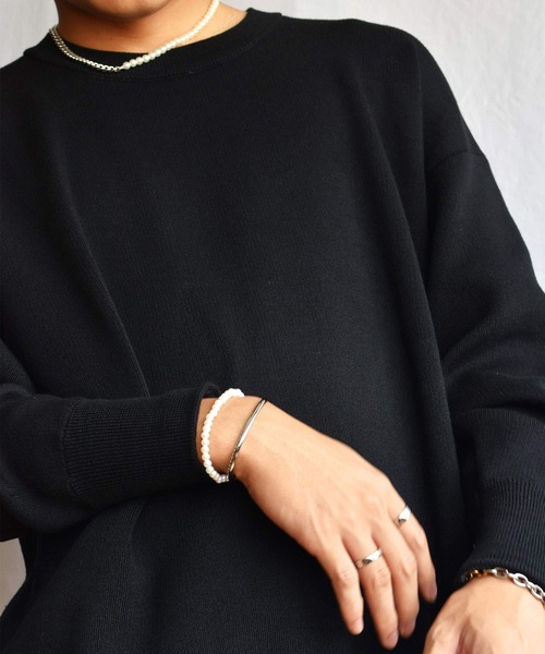 LHME（エルエイチエムイー）の「LHME ハーフパールバングル/サージカルステンレス316L（金属アレルギー対応）（バングル/リストバンド・メンズ・ホワイト・S/M）」の7枚目の写真