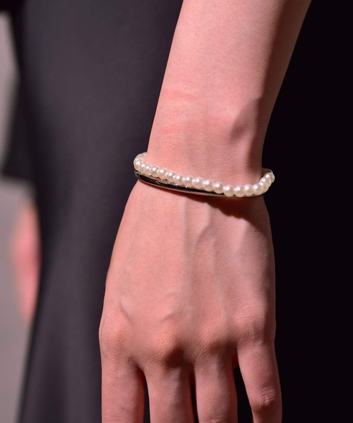 LHME（エルエイチエムイー）の「LHME ハーフパールバングル/サージカルステンレス316L（金属アレルギー対応）（バングル/リストバンド・メンズ・ホワイト・S/M）」の22枚目の写真