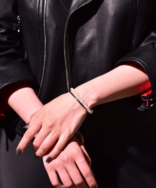 LHME（エルエイチエムイー）の「LHME ハーフパールバングル/サージカルステンレス316L（金属アレルギー対応）（バングル/リストバンド・メンズ・ホワイト・S/M）」の20枚目の写真