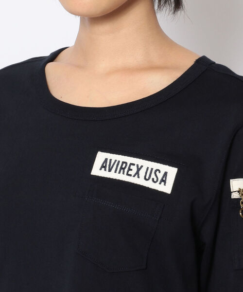AVIREX(アヴィレックス)の「ファティーグロングスリーブティーシャツ/ L/S FATIGUE T-SHIRT(Tシャツ/カットソー・レディース・ネイビー/ホワイト/Black/ブラック・SMALL/MEDIUM/LARGE)」の7枚目の写真
