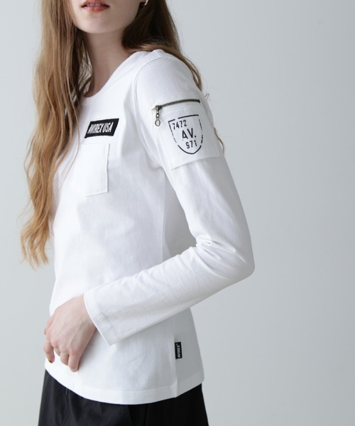 AVIREX(アヴィレックス)の「ファティーグロングスリーブティーシャツ/ L/S FATIGUE T-SHIRT(Tシャツ/カットソー・レディース・ネイビー/ホワイト/Black/ブラック・SMALL/MEDIUM/LARGE)」の19枚目の写真