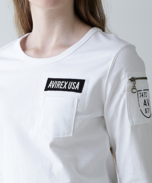 AVIREX(アヴィレックス)の「ファティーグロングスリーブティーシャツ/ L/S FATIGUE T-SHIRT(Tシャツ/カットソー・レディース・ネイビー/ホワイト/Black/ブラック・SMALL/MEDIUM/LARGE)」の21枚目の写真