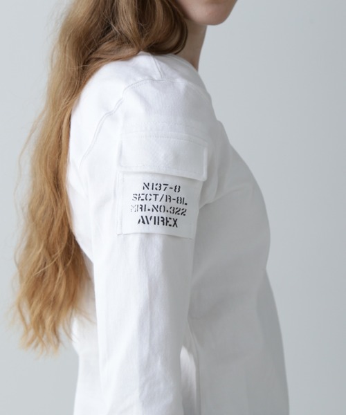 AVIREX(アヴィレックス)の「ファティーグロングスリーブティーシャツ/ L/S FATIGUE T-SHIRT(Tシャツ/カットソー・レディース・ネイビー/ホワイト/Black/ブラック・SMALL/MEDIUM/LARGE)」の22枚目の写真